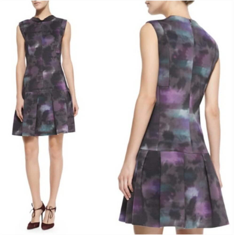 Rebecca Taylor Floral Haze Mock Neck Dress Size 10 MSRP $375